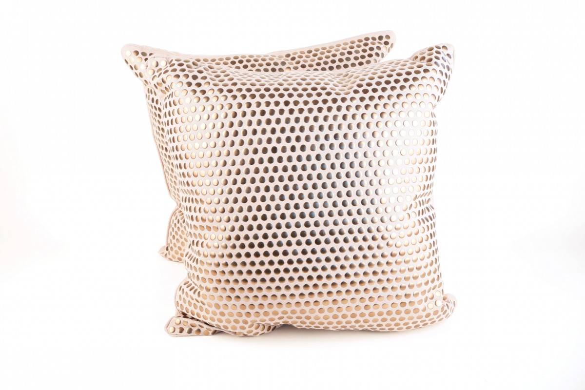 Cream Pillows with Copper Studs (2)