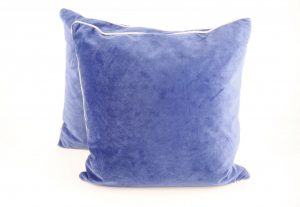 Mediterranean Blue Velveteen Pillows (2)