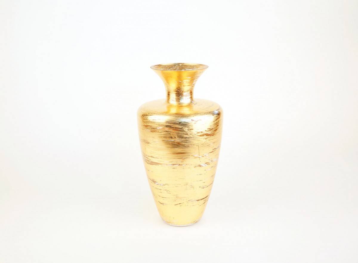 Brushed Gold Glass Vase