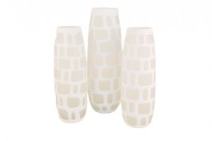 Contemporary White Glass Vases (3)