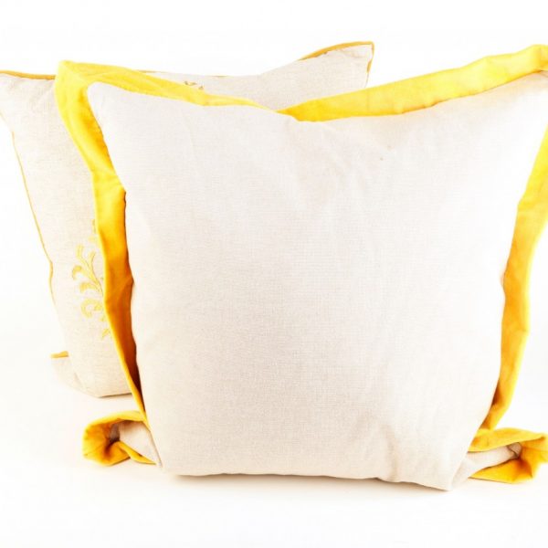 White Pillows with Yellow Trim (2)