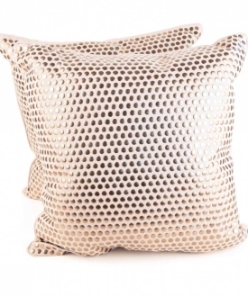 Cream Pillows with Copper Studs (2)