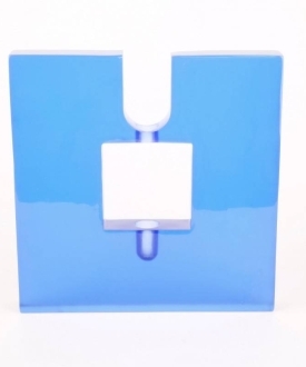 Contemporary Blue Glass Candlestick