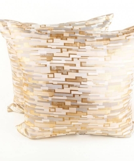 Metallic Gold and Silver Geometric Pillows