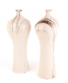 Grey and Cream Marble Vases (2)