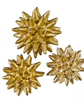 Brushed Gold Metallic Spiked Spheres (3)