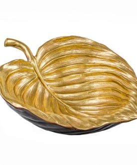Large Gold Leaf Resin Bowl