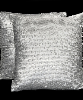 silver metallic pillows