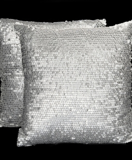 Brushed Silver Metallic Pillows (2)